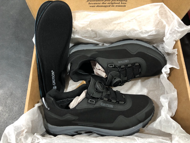 Photo 2 of [Size 11] GRITION Men's Waterproof Hiking Shoe Low Height Walking Comfortable Trekking Shoes Lightweight Anti Slip Outdoor Breathable Black
