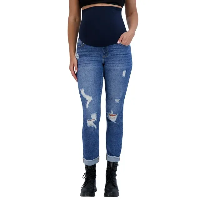 Photo 1 of [Size L] Mom To Be High Waisted Maternity Jeans Over the Belly Jeans