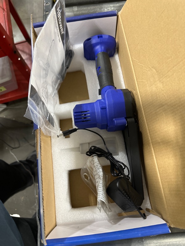 Photo 1 of HBtower Cordless Mini Chainsaw - 6" Electric Handheld Power Chain Saw with Safety Lock and 2 Rechargeable 20V 2000MAH Batteries. Ideal for Tree Trimming, Branch Pruning, and Wood Cutting.