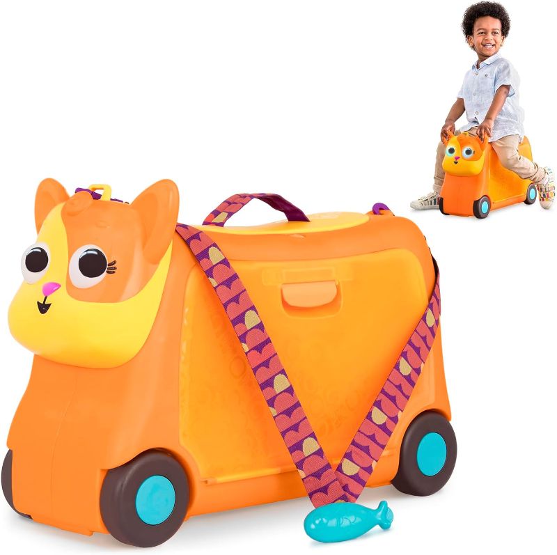 Photo 1 of B. toys- Gogo Ride-On - Lolo- – Ride-On Cat Suitcase – Kids Luggage – Storage Space for Travel – 2 Years +
