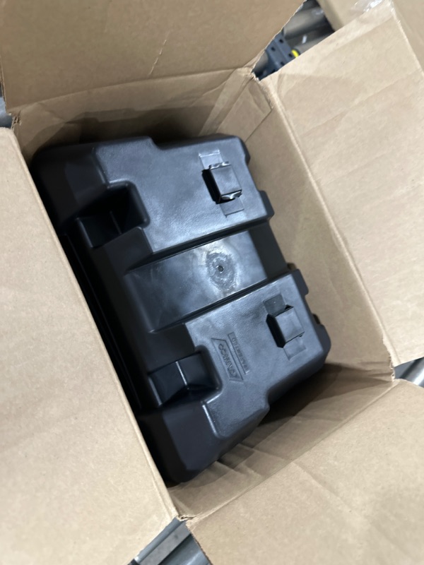 Photo 2 of Camco Heavy Duty Battery Box with Straps and Hardware - Group 24 |Safely Stores RV, Automotive, and Marine Batteries |Durable Anti-Corrosion Material | Measures 7-1/4" x 10-3/4" x 8" | (55363) Frustration Free Packaging Regular Battery Box