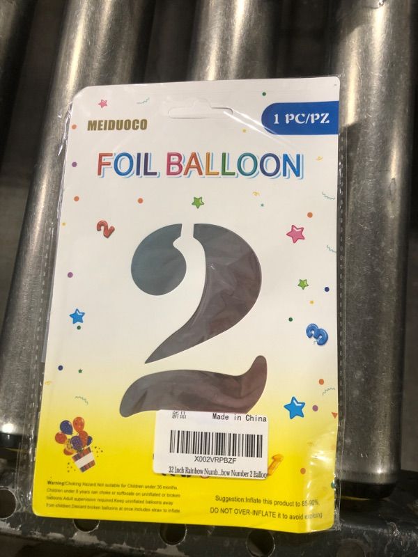 Photo 2 of 32 Inch Rainbow Number 2 Balloons Foil Ballon Digital Birthday Party Decoration Supplies (Rainbow Number 2 Balloon) Rainbow 2