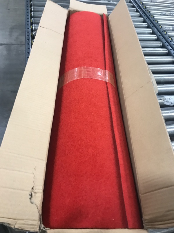 Photo 2 of HOMBYS Extra Thick Red Carpet Runner for Events, 2.6x15 Feet Not Slip Red Aisle Runway Rug for Party Wedding & Special Events Decorations 2.6x15 Feet Red