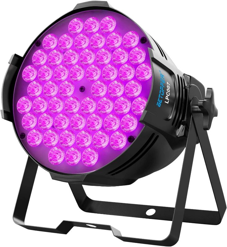 Photo 1 of BETOPPER DJ Lights DMX Sound Activated, 54 x 3W LED Par Lights RGB Stage Lights DMX, DJ Par Lights for Church, Concert, Wedding, Party, Bar, Stage Lighting (1)
