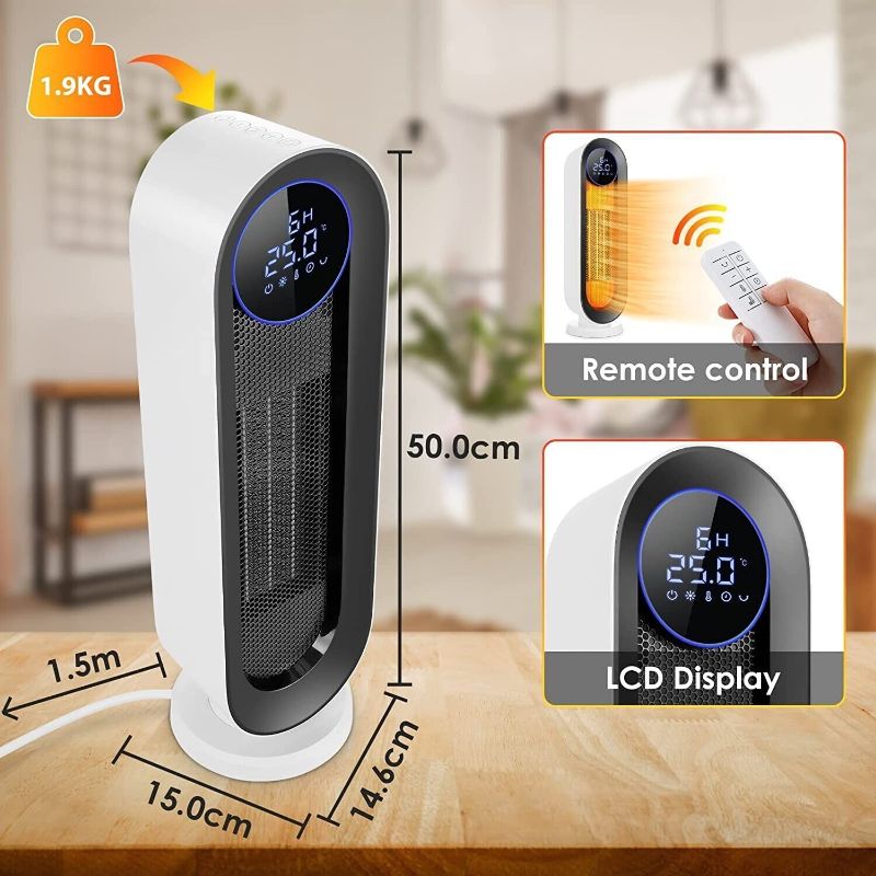 Photo 1 of 1500W Space Heater Electric Heater Thermostat,PTC Fast Heating 100° Warm Home
