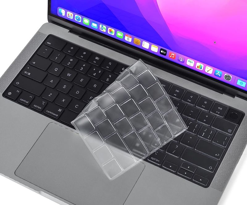Photo 1 of Keyboard Cover for 2023 2022 MacBook Air 15 inch 13.6 inch M2 Chip (A2681/A2941) & 2023-2021 MacBook Pro 16.2 inch 14.2 inch M2 M1 Pro/Max (A2779/A2442/A2780/A2485) Keyboard Skin-Clear