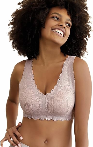 Photo 1 of [Size XL] Niidor Women's Seamless Wireless Bra Deep V Neck Comfort Bra Lace Bralette Full-Coverage Wirefree Bra for Everyday Wear