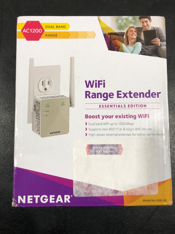 Photo 3 of NETGEAR Wi-Fi Range Extender EX6120 - Coverage Up to 1500 Sq Ft and 25 Devices with AC1200 Dual Band Wireless Signal Booster & Repeater (Up to 1200Mbps Speed), and Compact Wall Plug Design, White
