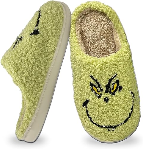 Photo 1 of [Size Mens 9.5] Grinch Plush Slippers