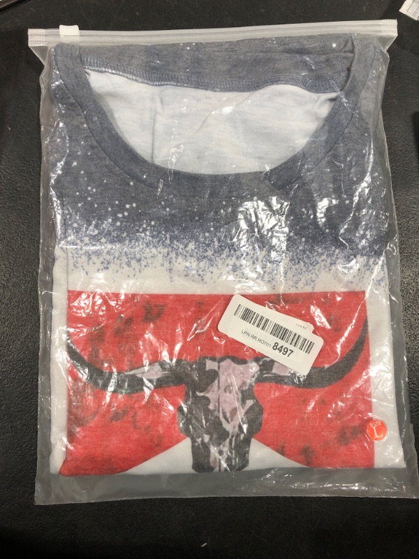 Photo 2 of [Size L] Cowboy Killer Shirt Women Wild Vintage Western Rodeo T-Shirt Bull Skull Graphic Tee Country Concert Letter Print Tops
