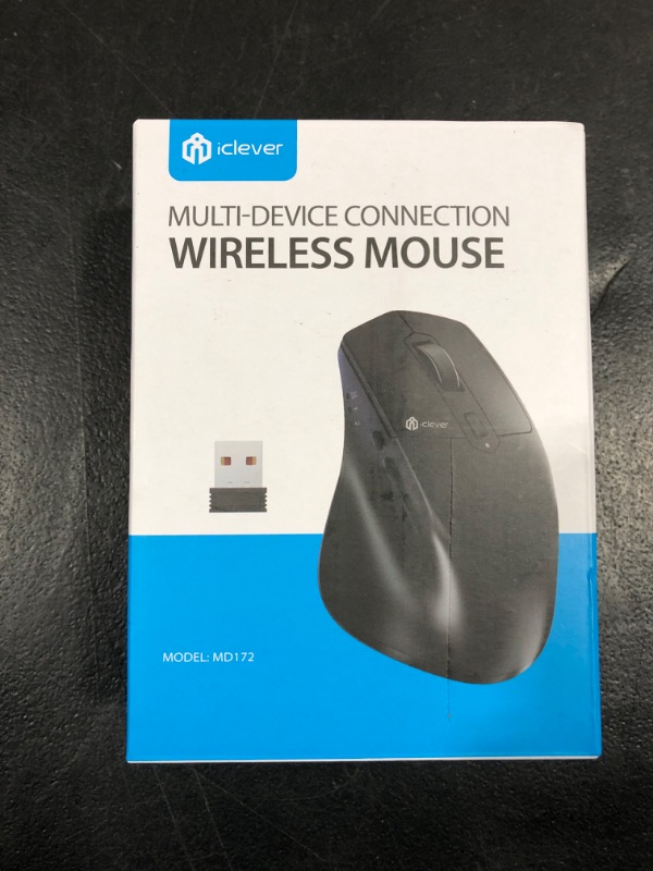 Photo 2 of iClever Bluetooth Mouse, Wireless Mouse Dual Mode(Bluetooth+USB), Multi-Devices Ergonomic Mouse with 5 Adjustable DPI and 6 Buttons, Rechargeable Silent Mice for Laptop, iPad, MacBook, Tablet, PC