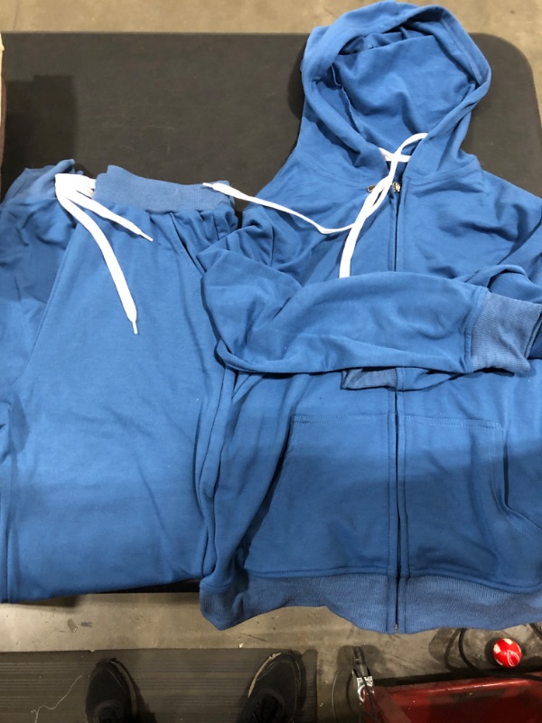 Photo 2 of [Size L] 2 Pc Sweat Set- Slate Blue