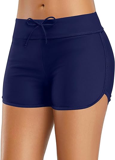 Photo 1 of [Size 2XXL] Yonique Womens Swim Shorts Solid Tankini Bottoms Swimsuit Bottoms- navy