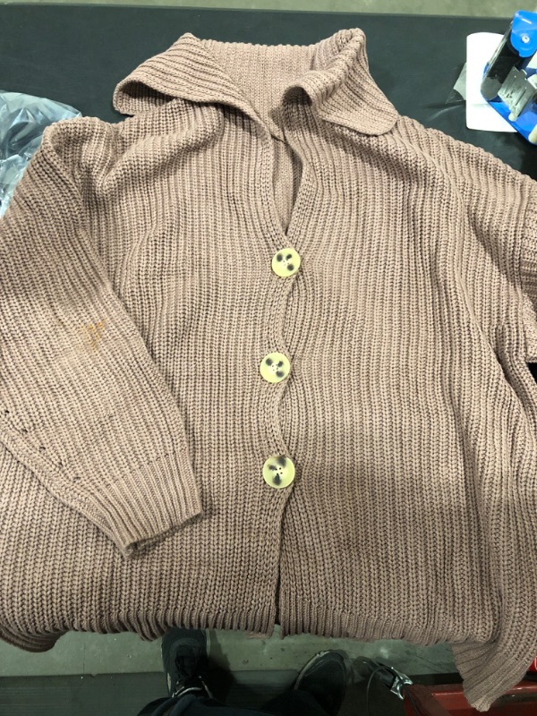 Photo 1 of [Size L] Oversized Button Down Sweater- Milk Chocolate