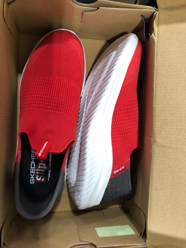 Photo 2 of [Size 5.5] Skechers Boy's Slip-ins: Ultra Flex 3.0 - Smooth Step Sneaker Size 5.5 Red/Black Textile Machine Washable
