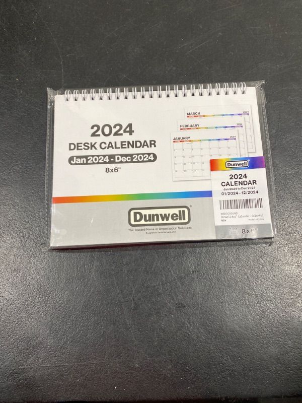 Photo 2 of Dunwell Standing Desk Calendar 2024, Use 8x6 Small Desk Calendar as Stand Up Desk Calendar, Colorful Desk Top Calendar, 8 x 6 Easel 2024 Office Calendar, Triangle Popup Calendar Colorful Now to Dec 2024