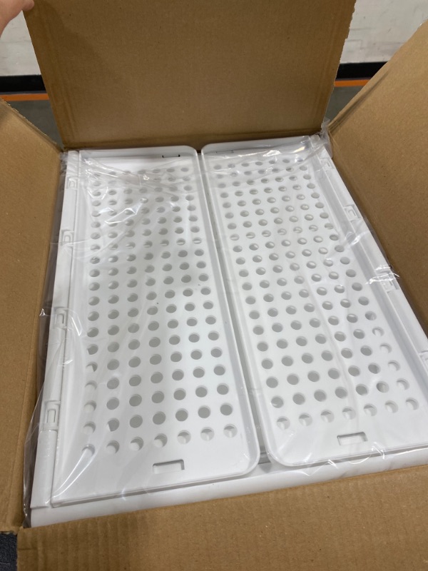 Photo 1 of Runskkert 4 Pack Stackable Storage Bins for Clothes, Closet Organizers and Storage Shelves, Plastic Drawers for Clothes, Plastic (White, 4L)