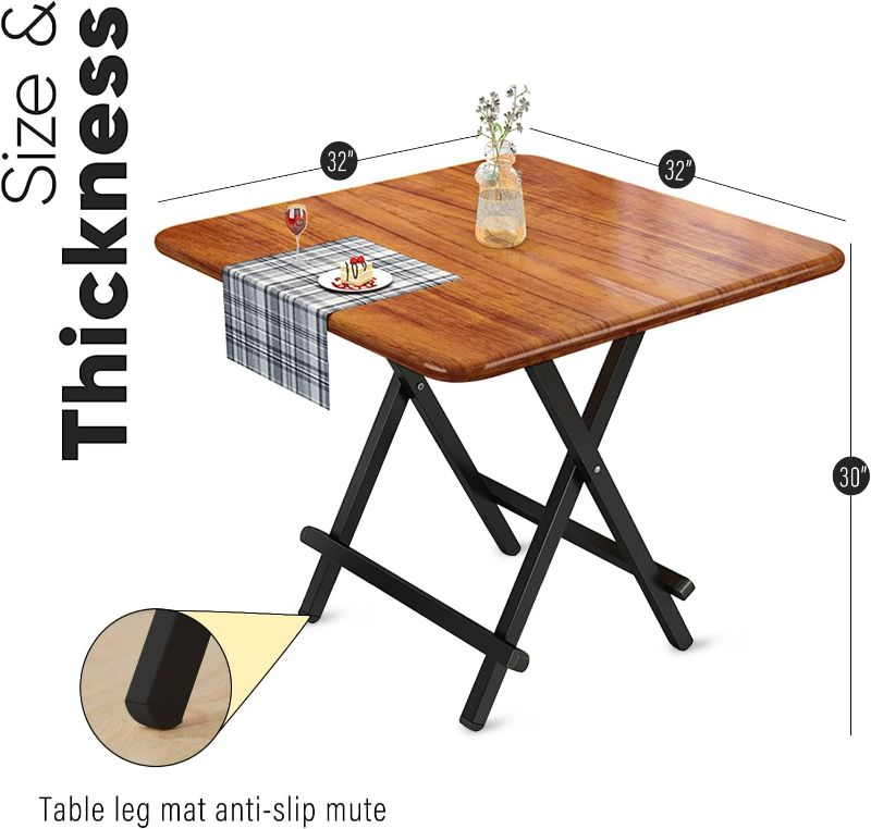 Photo 4 of (NON-REFUNDABLE) Rukulin Portable Foldable Dining Table Kitchen Table Space Saving Drop Leaf Dinner Table 