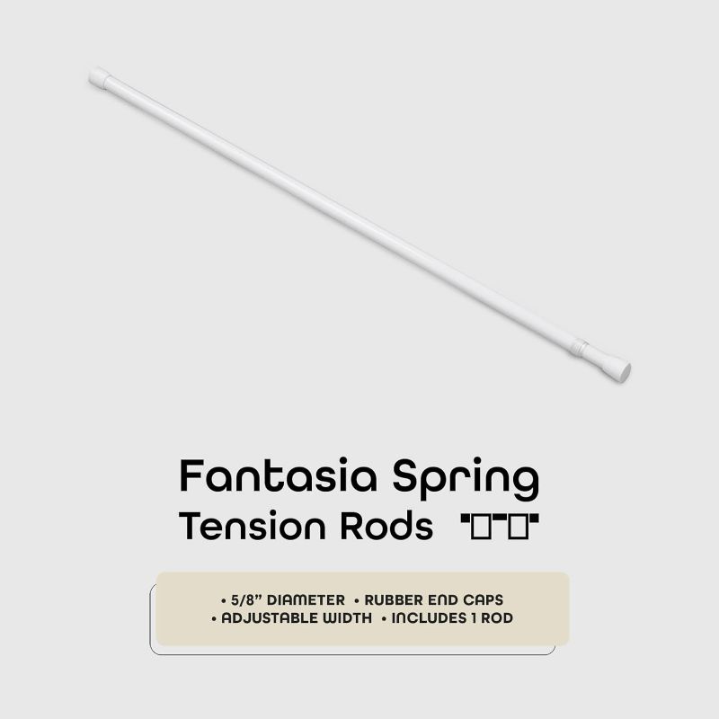 Photo 1 of **Damaged**Fantasia Spring Tension Curtain Rod for Windows, 28"- 48" Adjustable Width, 5/8" Diameter