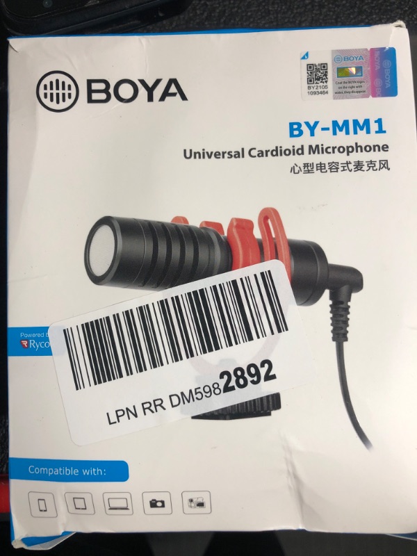 Photo 1 of BOYA by-MM1 Camera Microphone with Shock Mount/Windshield Universal Shotgun Microphone for Cameras & Camcorders,iPhone, Android Smartphones metallic