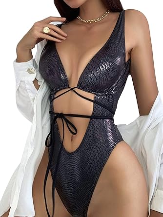 Photo 1 of Brand: UCadego
Women's Metallic Snakeskin One Piece Swimsuits Rave Outfit Bathing Suits
SIZE SMALL 