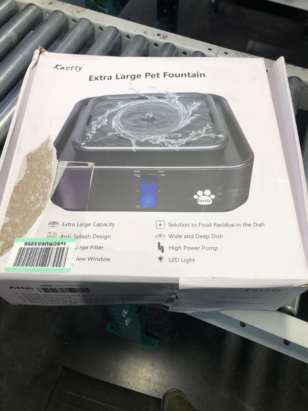 Photo 2 of **NONREFUNDABLE**FOR PARTS OR REPAIR**SEE NOTES**
Dog Water Fountain - 211oz/1.6Gal Pet Water Bowl for Large Dogs with Triple Filtration & Ultra-Quiet Pump & Replacement Filter - Ideal for Cats | Dogs | Multi-pet Families, BPA-Free, Gray Fountain with 2 F