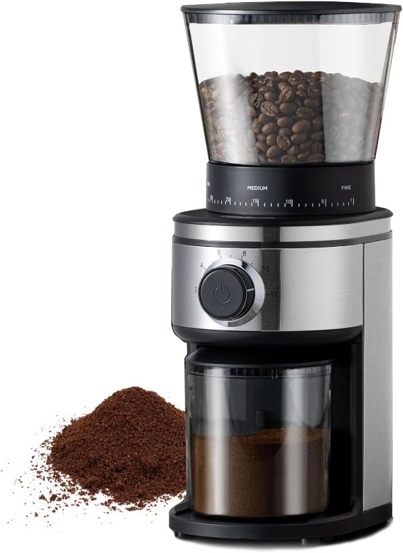 Photo 1 of (READ FULL POST) Ollygrin Coffee Grinder Electric Burr Mill, Conical Burr Espresso Coffee Grinder, Coffee Bean Grinder With 30 Adjustable Settings Precise Setting For 2-12 Cups Stainless Steel Silver