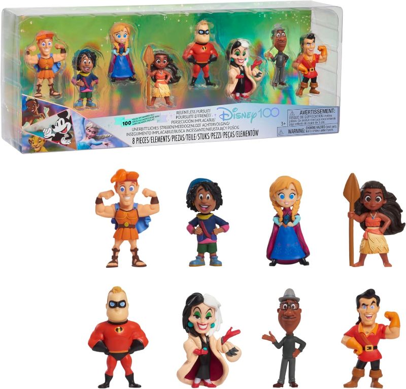 Photo 1 of Disney100 Years of Relentless Pursuit, Limited Edition 8-piece Figure Set, Officially Licensed Kids Toys for Ages 3 Up by Just Play