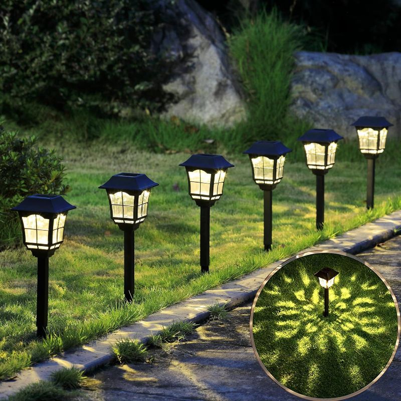 Photo 2 of 6 Pack Solar Lights Outdoor Garden, Solar Pathway Landscape Lights Supper Bright Waterproof and Corrosion-Resistant, Powered Solar Outdoor Lights for Yard Patio Walkway Driveway Sidewalk Lawn
