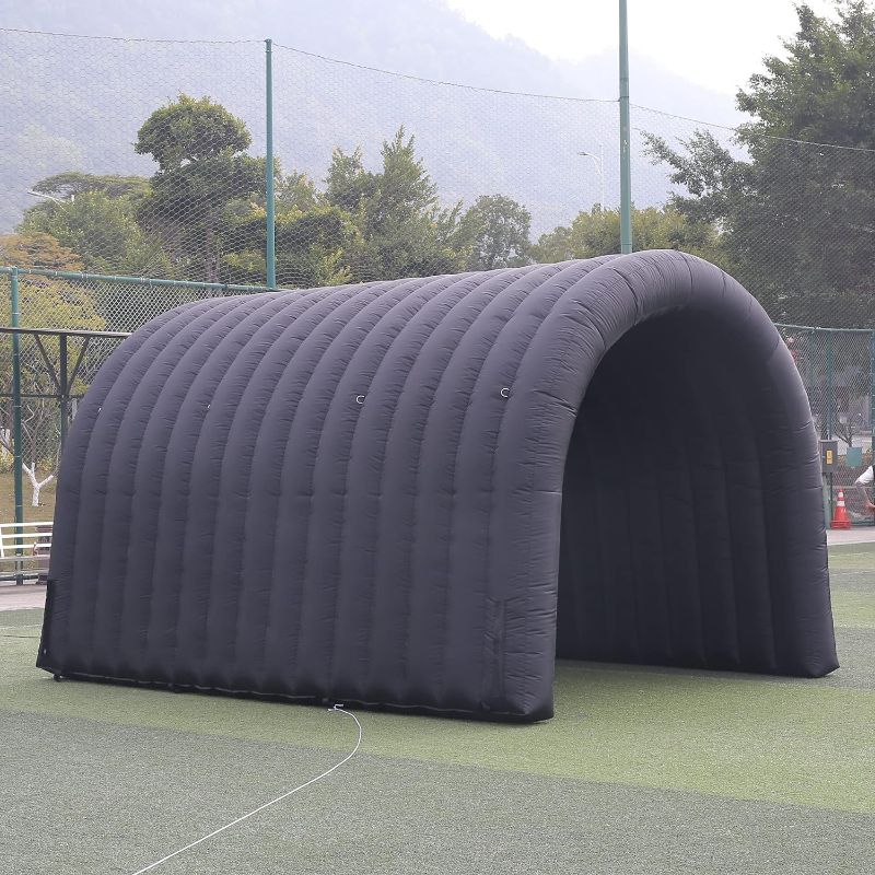 Photo 1 of SAYOK 16.7FT Inflatable Tunnel Sport Tunnel Entrance Inflatable Football Tunnel Tent Inflatable Entryway with Blower for Event Advertise Business Exhibition Promotion(Black, 16.7ft x 9.84ft x 9.19ft)