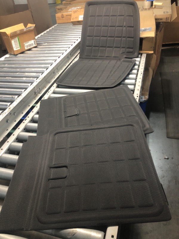 Photo 2 of (NOT FULL SET/ SEE NOTES) TAPTES 9PCS Tesla Model Y 7 Seater Floor Mats 2023 2022 2021 2020,Tesla All Weather Floor Mats 7 Seater,XPE Waterproof Model Y Cargo Frunk Trunk Mats Cargo Liner Interior Accessories 2020-2023