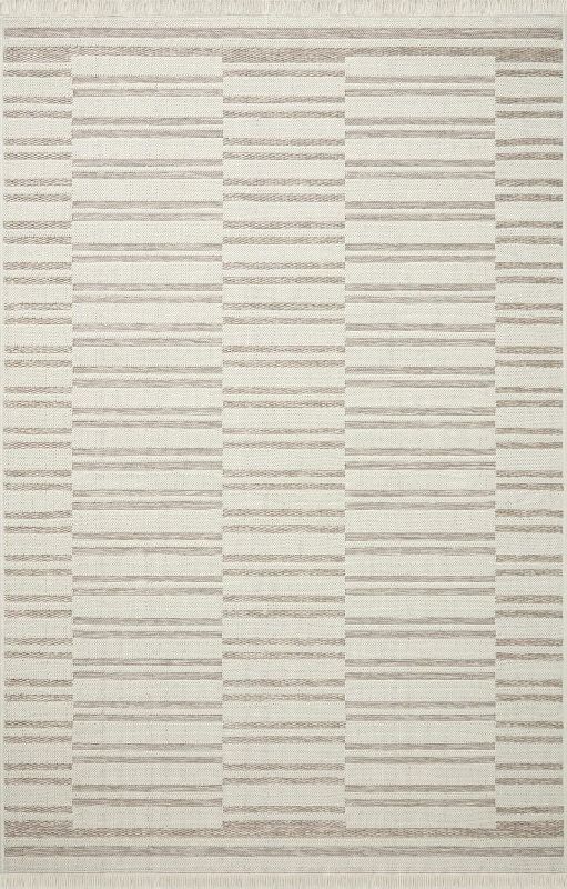 Photo 1 of (READ FULL POST) Loloi Amber Lewis x Loloi Malibu Collection MAB-03 Tan / Ivory, 5'-1" x 7'-7", Indoor/Outdoor, Area Rug Tan / Ivory 5'-1" x 7'-7"