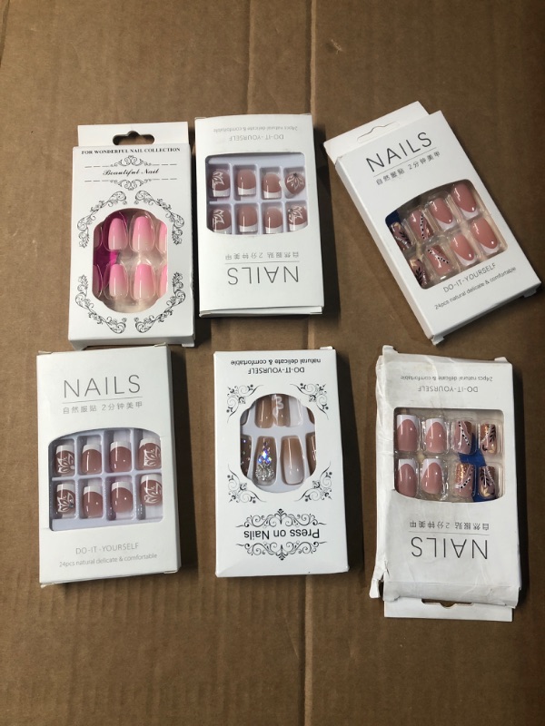 Photo 1 of **NON-REFUNDABLE- 6 PACK BUNDLE FAKE NAILS***
