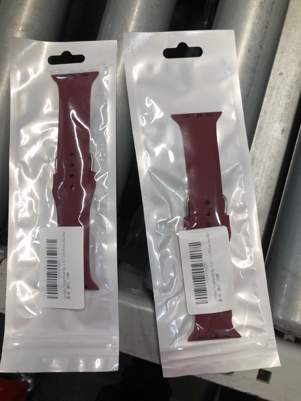 Photo 1 of **2 PACK BUNDLE*
Sport Band Compatible with Apple Watch Bands 49mm 45mm 44mm 42mm 41mm 40mm 38mm, Soft Silicone Wristband Replacement Strap with Classic Clasp for iWatch Series 9 Ultra SE 8 7 6 5 4 3 2 1 for Women Men Wine 38/40/41mm