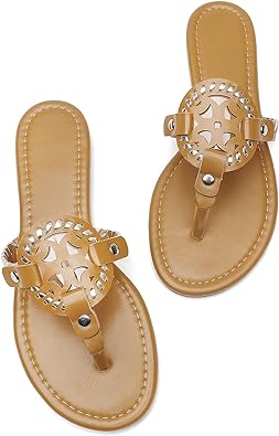 Photo 1 of katliu Women's Flat Sandals Flip Flop Thong Sandals Cute Dressy Sandals SIZE 10