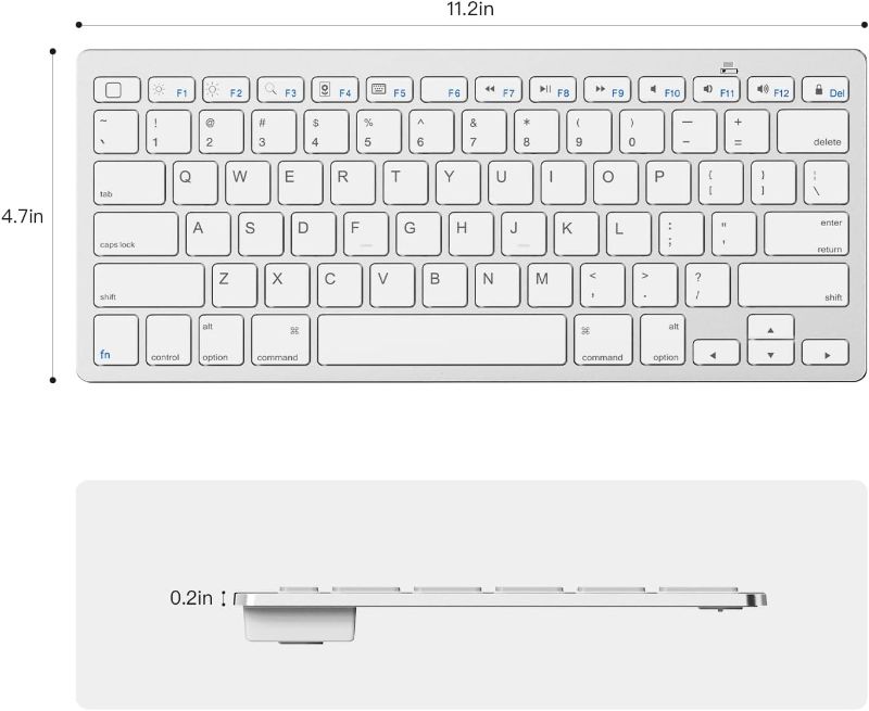 Photo 1 of OMOTON Bluetooth Keyboard for iPad 10th/9th/8th, iPad Pro 13 2024/12.9/11, iPad Air 11/13 inch 2024, iPad Air 5th/4th Gen, iPad Mini, and More Bluetooth Enabled Devices, Silver
