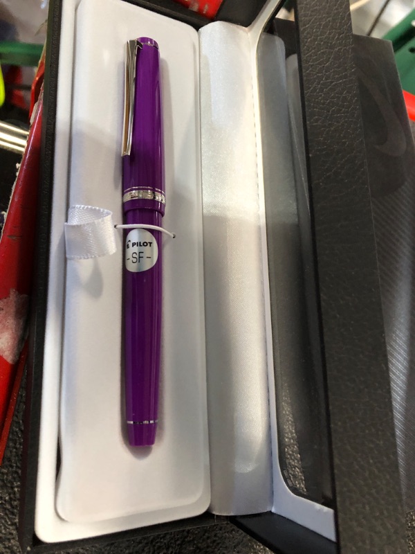 Photo 2 of PILOT Falcon Collection Fountain Pen, Blue Ink, Fine Nib, Purple Barrel (15667) Fine Purple Barrel