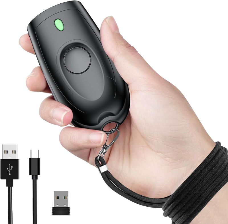 Photo 1 of Mini Wireless Barcode Scanner,symcode Barcode Scanner Bluetooth&Wireless 2.4Ghz and USB All in one Bar Code Image Reader for Tablet iPhone iPad Android iOS PC POS
