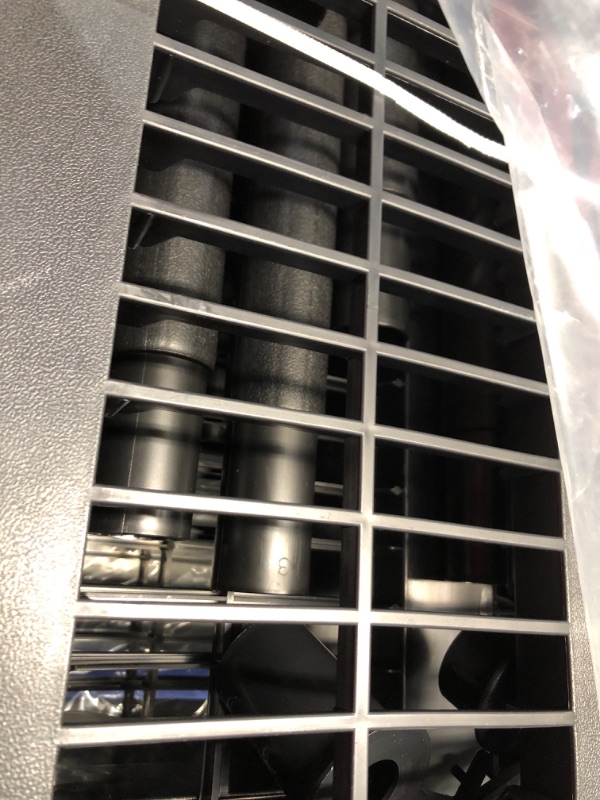 Photo 1 of **BROKEN SHELF**HDX Black 5-Tier Plastic Garage Storage Shelving Unit (36 in. W x 74 in. H x 18 in. D)