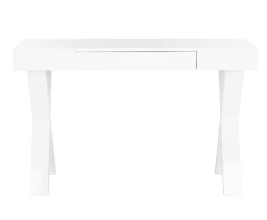 Photo 1 of *SIMILAR TO STOCK PHOTO** Alessia 24 in. White 1-Drawer Writing Desk