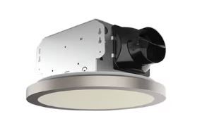 Photo 1 of Utilitech Magnetic LED Fan 1.5-Sone 90-CFM Brushed Nickel, Matte Black, and Brushed Gold Decorative Lighted Bathroom Ventilator Fan ENERGY STAR
