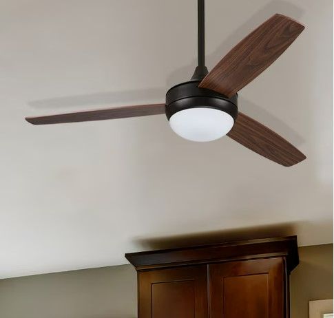 Photo 1 of (NON-REFUNDABLE) Harbor Breeze Beach Creek 52-in Bronze Integrated LED Indoor Downrod or Flush Mount Ceiling Fan with Light and Remote (3-Blade)
