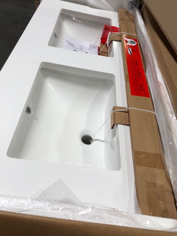 Photo 4 of allen + roth Ronald 48-in White Undermount Single Sink Bathroom Vanity with White Engineered Stone Top TRUCK/TRAILER PICK UP ONLY