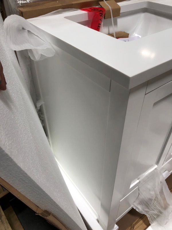 Photo 3 of allen + roth Ronald 48-in White Undermount Single Sink Bathroom Vanity with White Engineered Stone Top TRUCK/TRAILER PICK UP ONLY