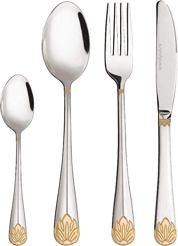 Photo 1 of (missing 2 forks and 2 spoons) Silverware Set Limited Edition – 24 Piece Dinnerware Set – Flatware Set for 6 