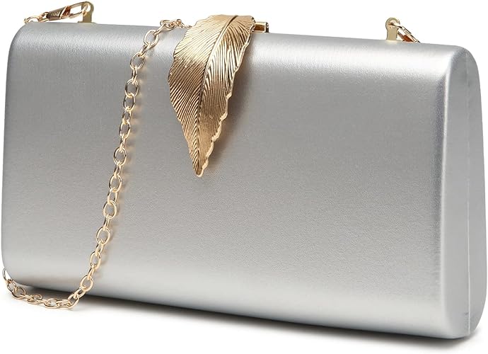 Photo 1 of Women's Fashion Evening Bags with Golden Leaves Crossbody Shoulder Handbag Chain Removable
