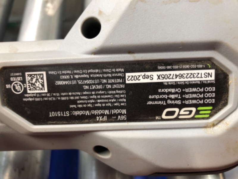 Photo 1 of ***TRIMMER ONLY - NO BATTERIES - UNABLE TO TEST - USED AND DIRTY***
EGO Power+ ST1511T 15-Inch Kit Alu Foldable Shaft String_Trimmer