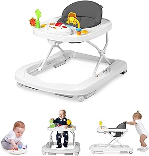 Photo 1 of *REFERENCE PHOTO*
Baby Walker, 4-in-1 Foldable Baby Walkers and Baby Activity Center with Toys Tray,3-Gear Height Adjustable Infant Toddler Baby Walker with Wheels for Baby Boys and Girls 6-24 Months Grey