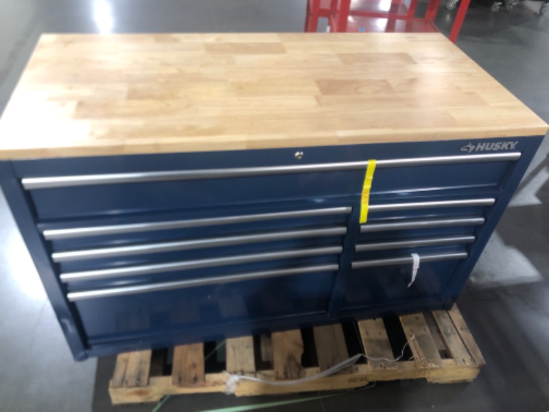 Photo 2 of [STOCK PHOTO FOR REFERENCE]
Husky 52 in. x 24.5 in. D 9-Drawer Mobile Workbench in BLUE**
