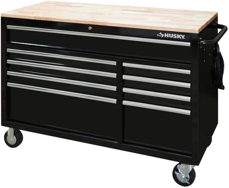 Photo 1 of [STOCK PHOTO FOR REFERENCE]
Husky 52 in. x 24.5 in. D 9-Drawer Mobile Workbench in BLUE**
